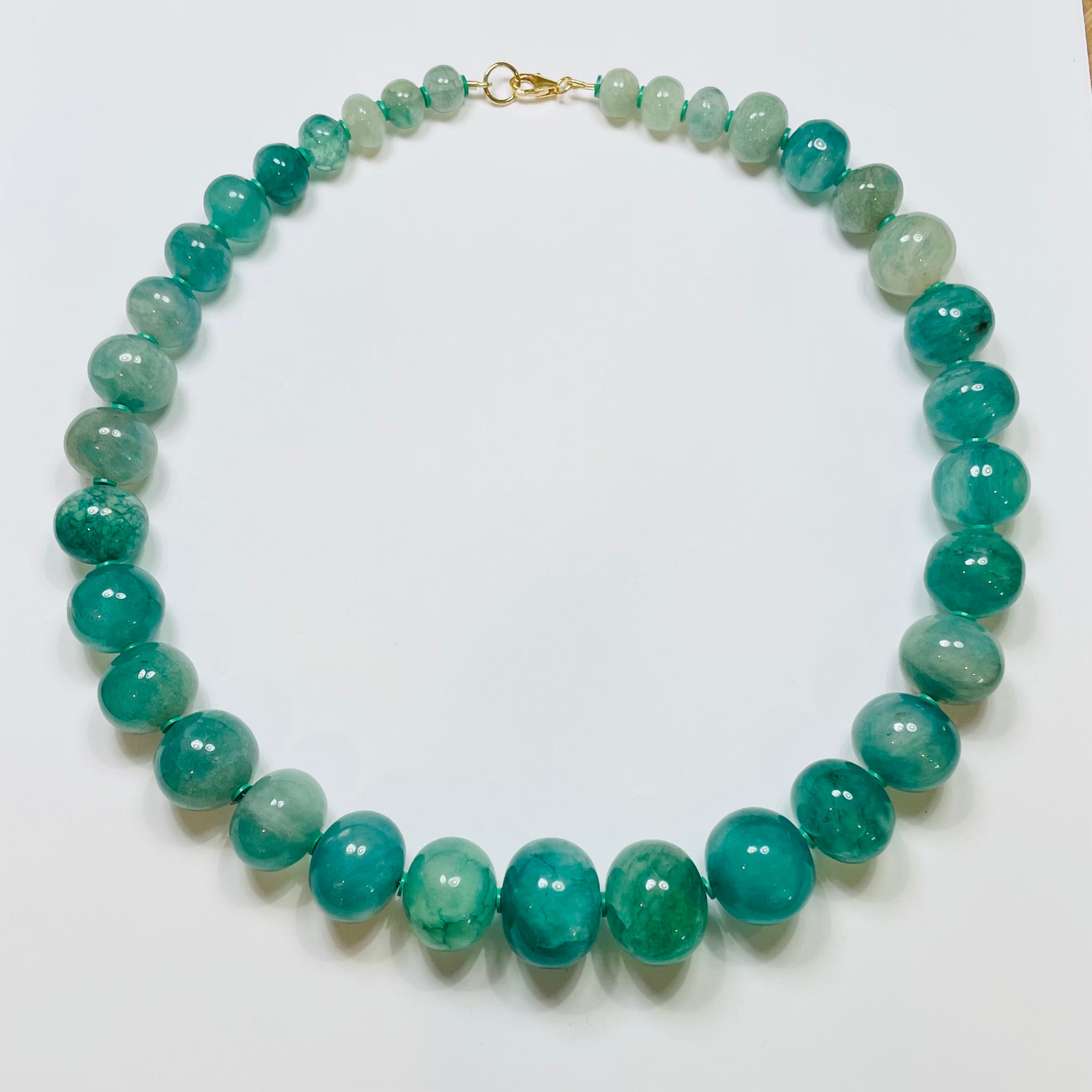statement green quartz candy necklace