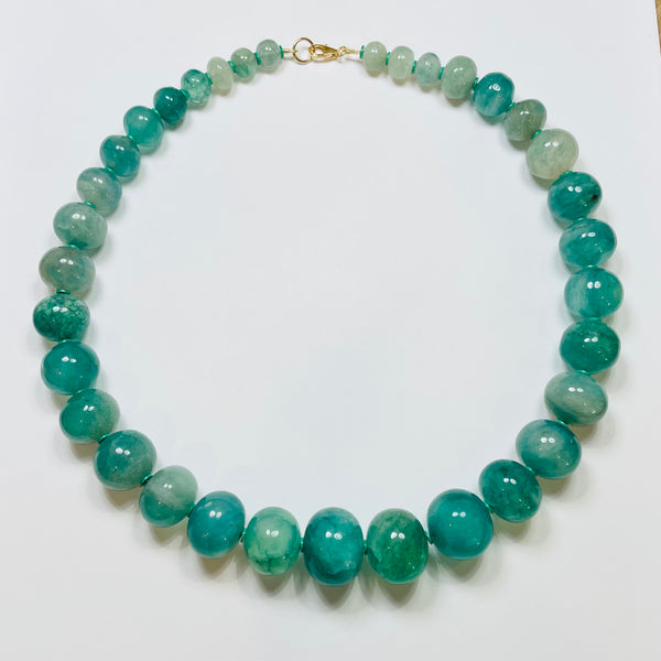 statement green quartz candy necklace