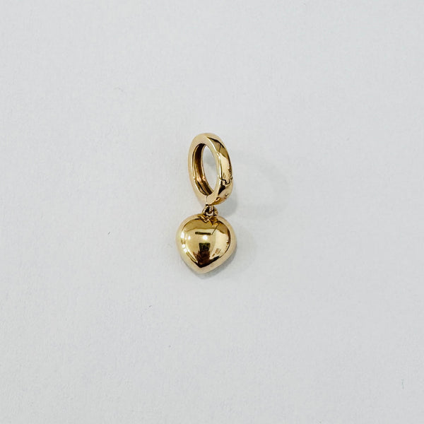 puffy gemstone heart charm, reversible