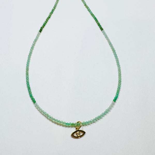 delicate gemstone evil eye necklace