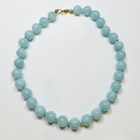 knotted gumball aquamarine necklace