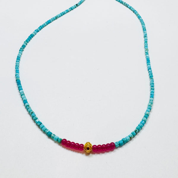 delicate gemstone necklace with scuba bead