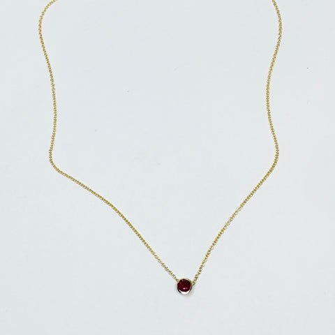 bezel set ruby necklace