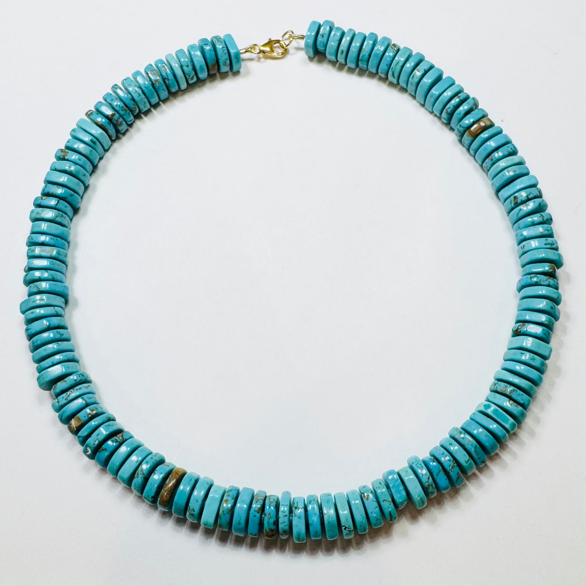 rugged turquoise howlite barrel candy necklace