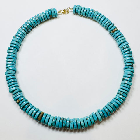 rugged turquoise howlite barrel candy necklace