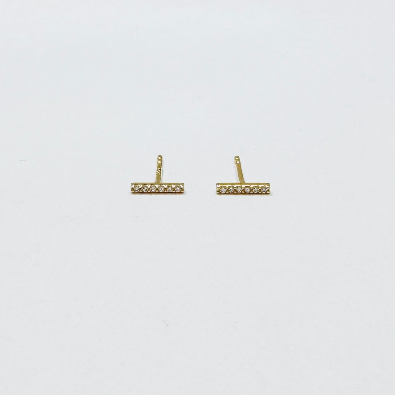 classic pave diamond bar studs