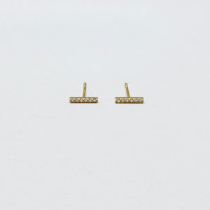 classic pave diamond bar studs