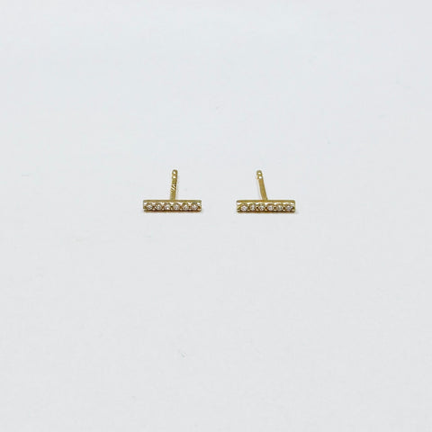 classic pave diamond bar studs