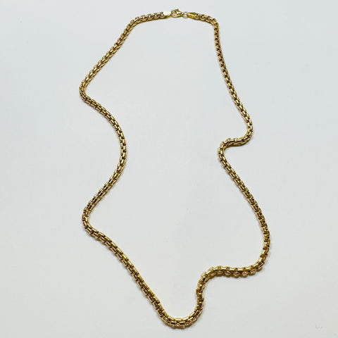 14 kt gold box chain, large