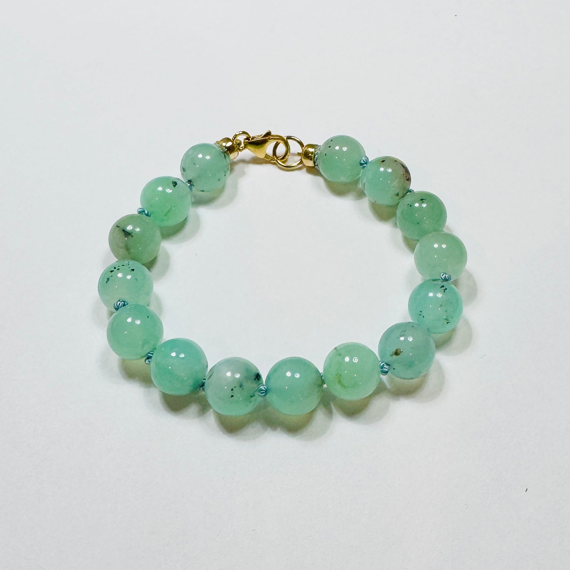chrysoprase knotted bracelet