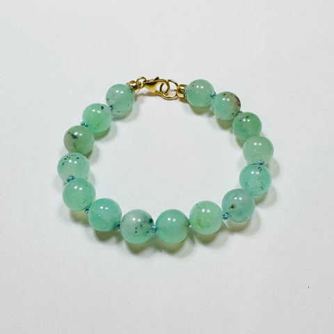 chrysoprase knotted bracelet