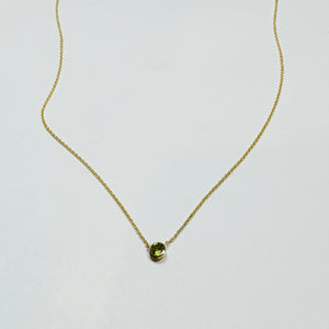 bezel set peridot necklace