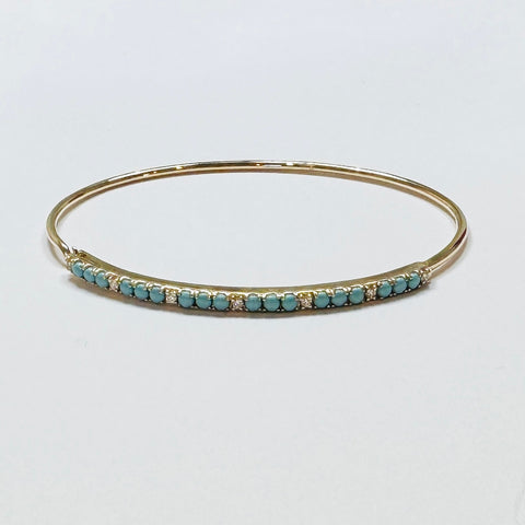 turquoise diamond bar bangle