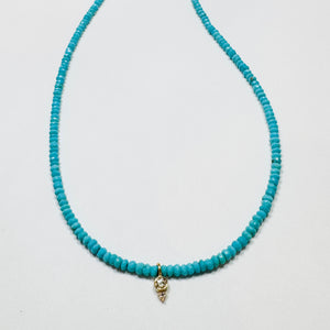 delicate necklace with double diamond charm
