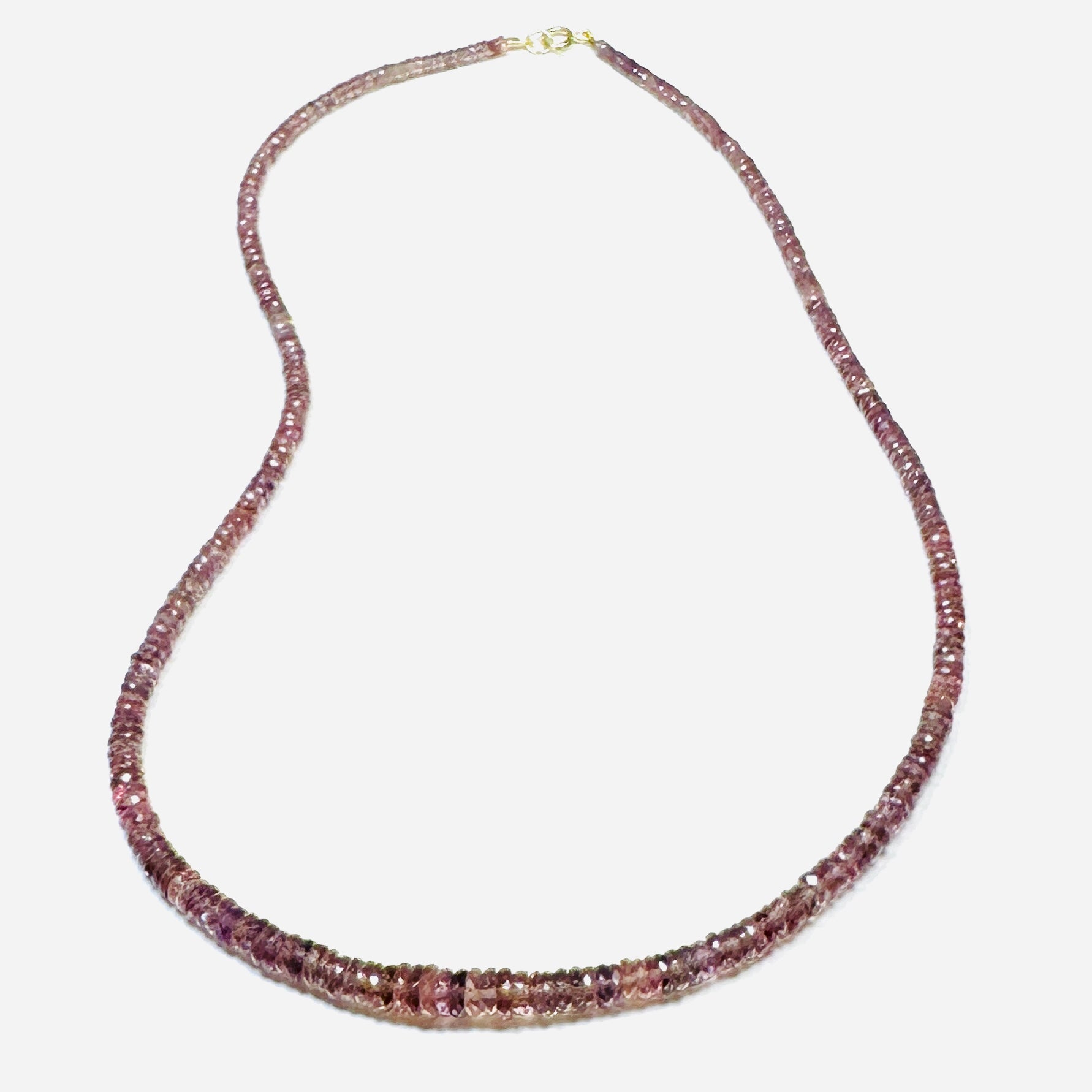 mauve sapphire heishi necklace