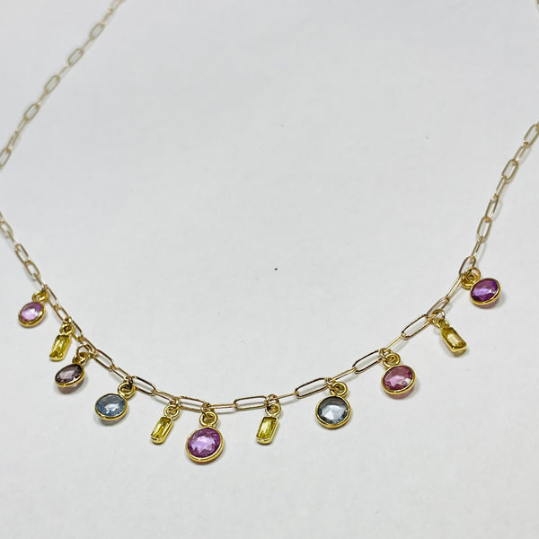 sapphire fringe necklace