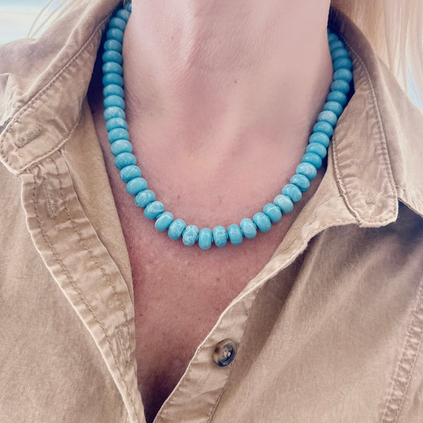 Cerulean blue larimar candy necklace