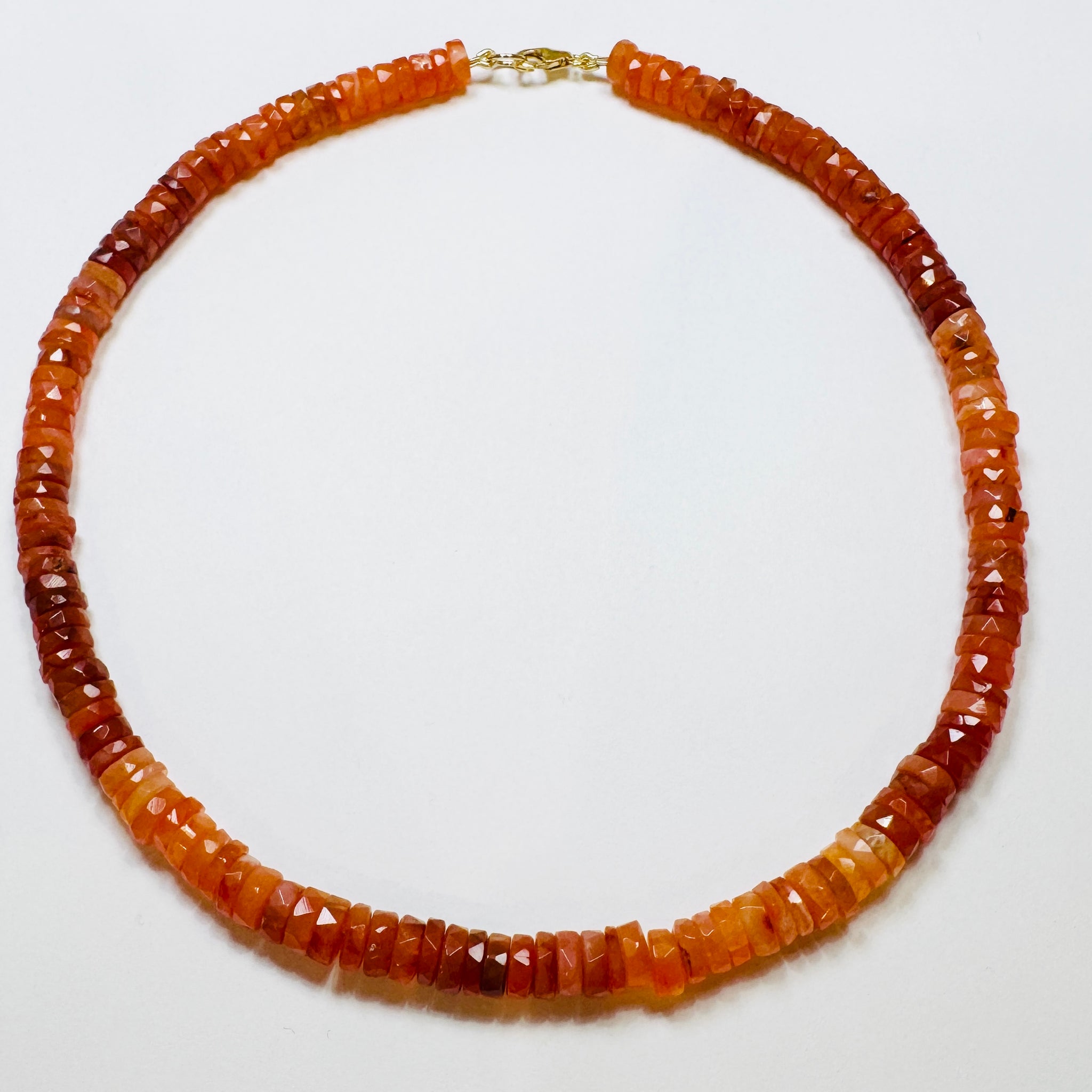 shaded carnelian heishi necklace