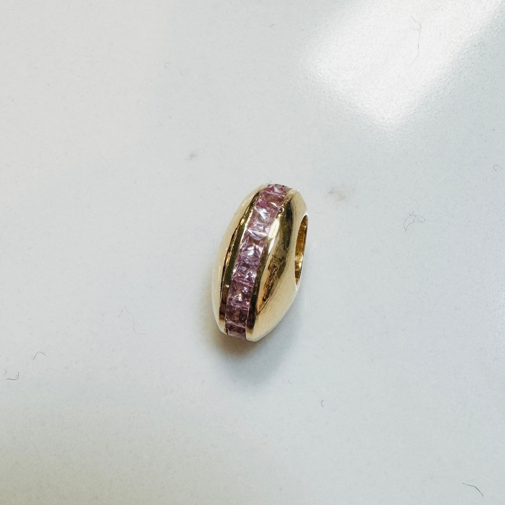pink sapphire bead charm
