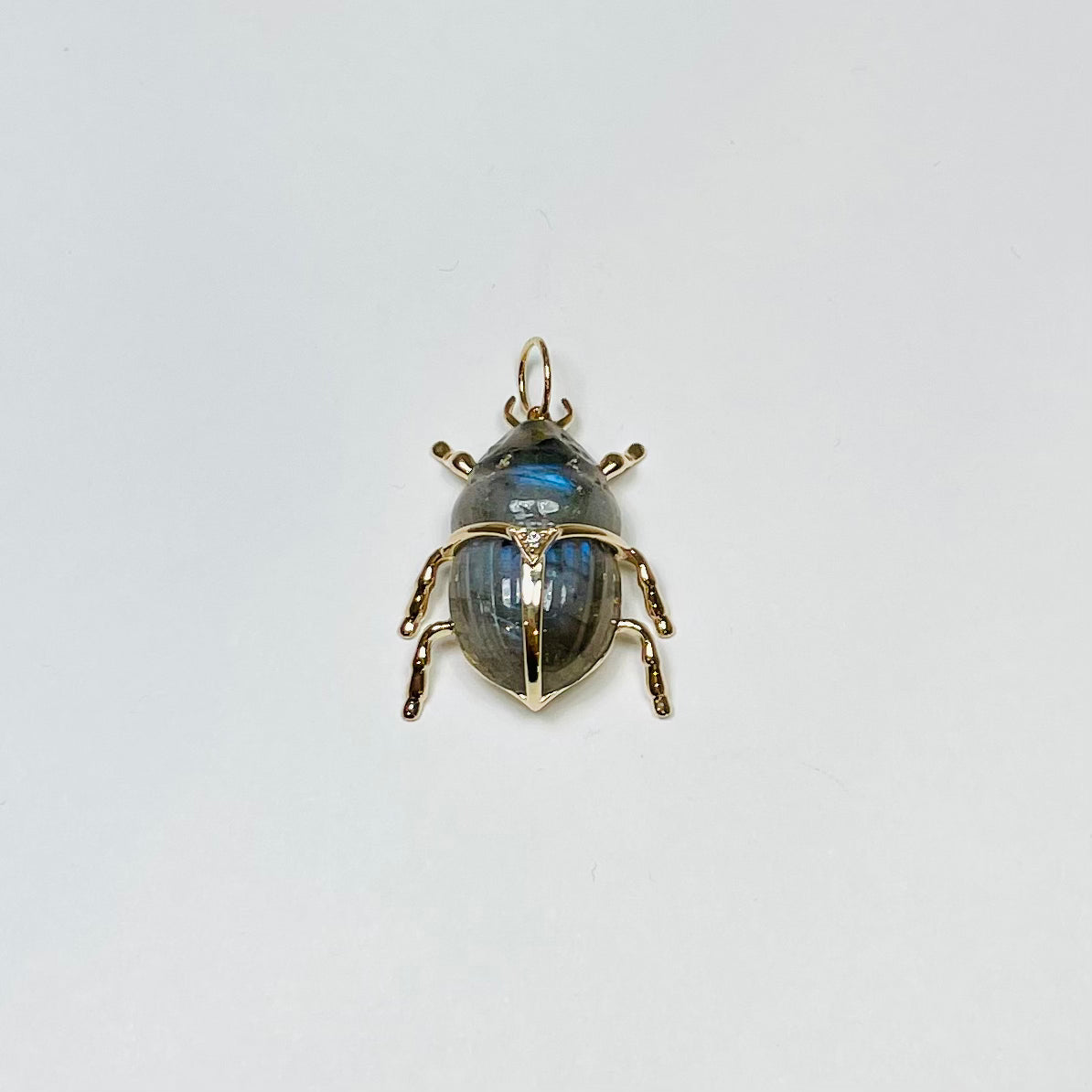 scarab beetle pendant, labradorite