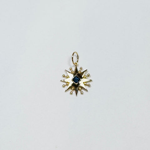 blue sapphire starburst pendant