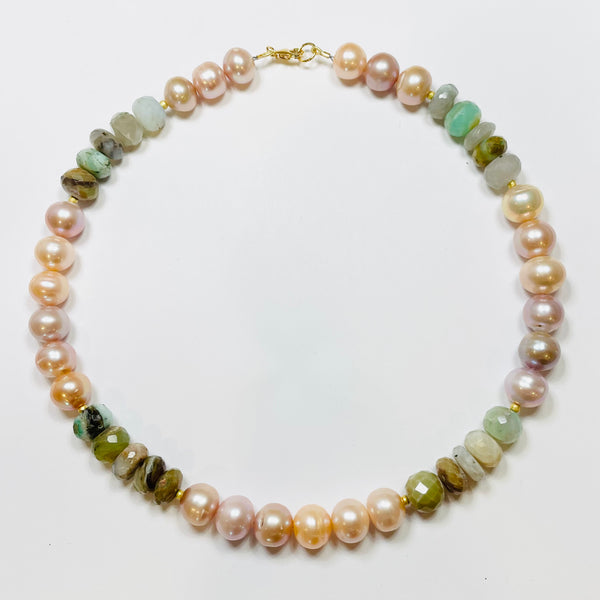pearl and robins egg statement collar