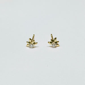 diamond leaf studs