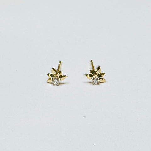 diamond leaf studs