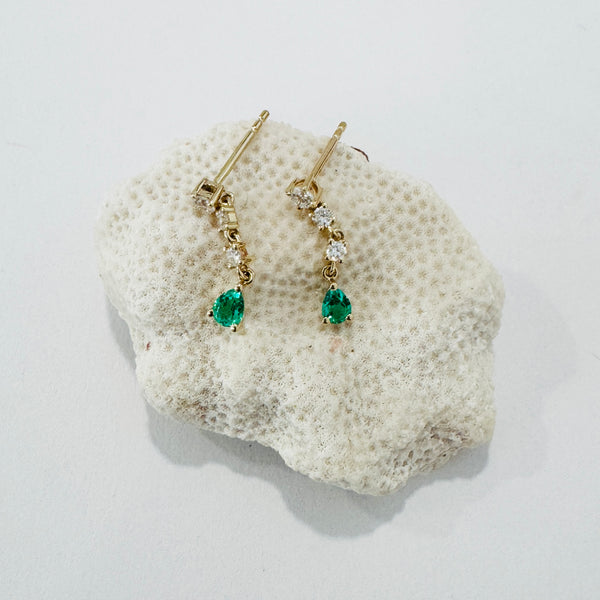 emerald and diamond earrings