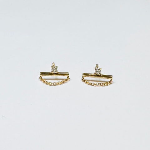 diamond bar chain studs