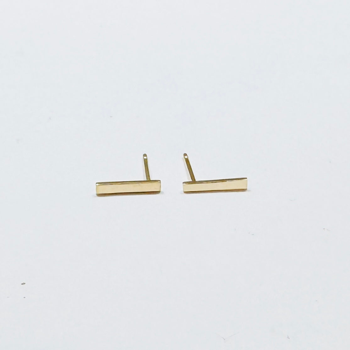 offset post gold bar studs