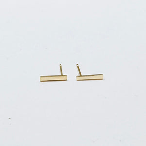 offset post gold bar studs