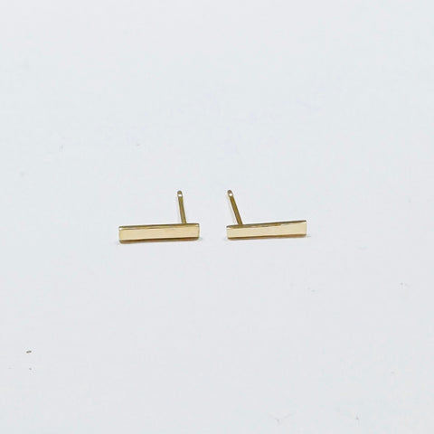 offset post gold bar studs