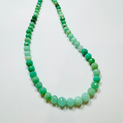 faceted chrysoprase necklace