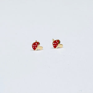 mini red mushroom studs