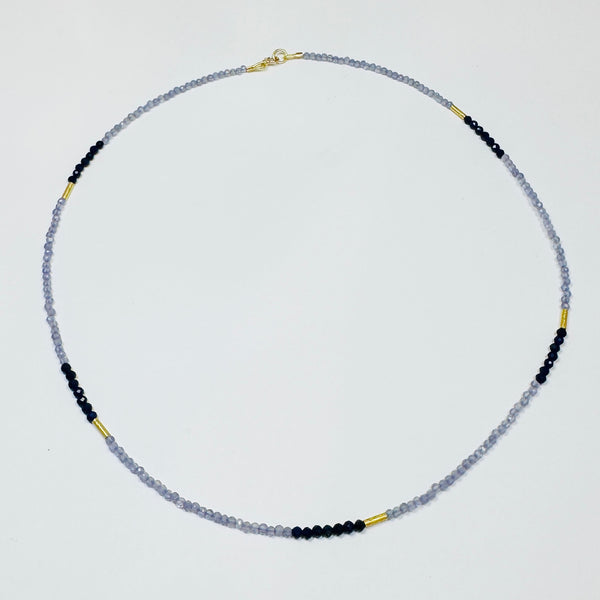 delicate color block five bar necklace