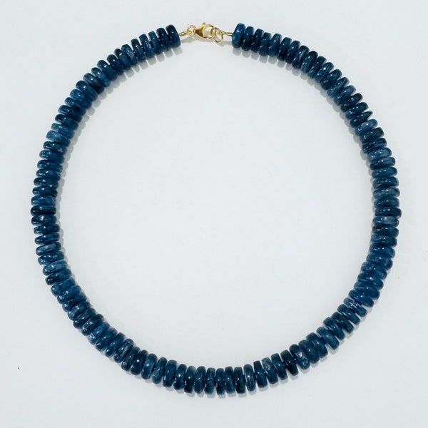 kyanite barrel necklace