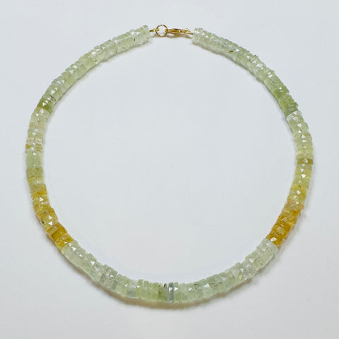 citrus prehnite heishi cut candy necklace