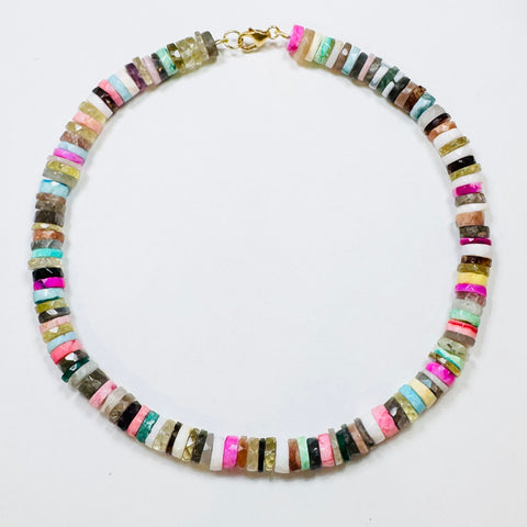 multi-stone statement candy necklace