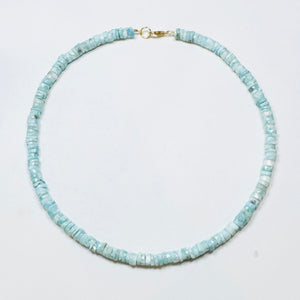 larimar heishi cut candy necklace