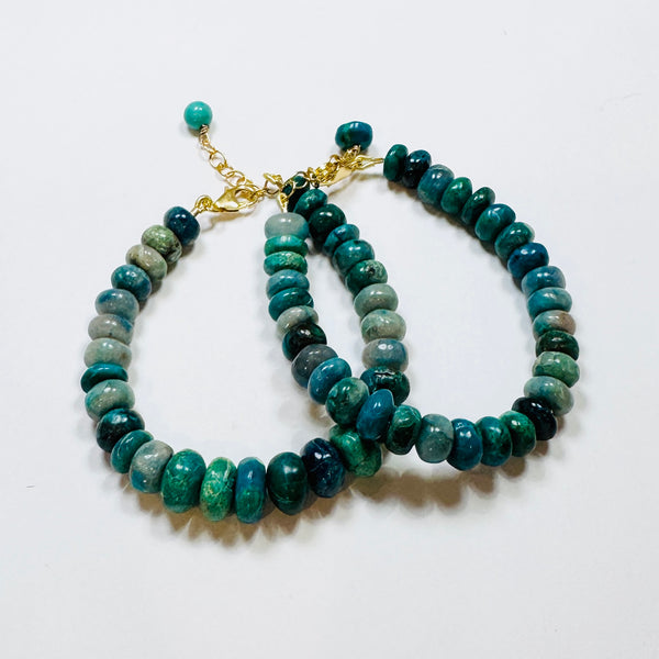 chrysocolla beaded bracelet