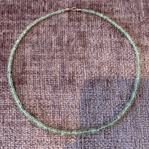 cucumber tourmaline heishi necklace, graduated