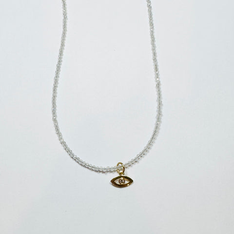 delicate gemstone evil eye necklace