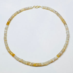 yellow opal heishi cut candy necklace