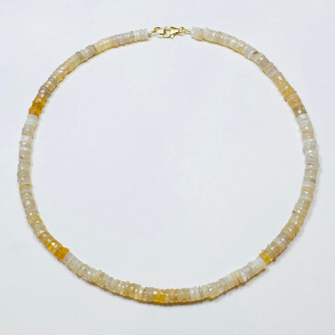 yellow opal heishi cut candy necklace