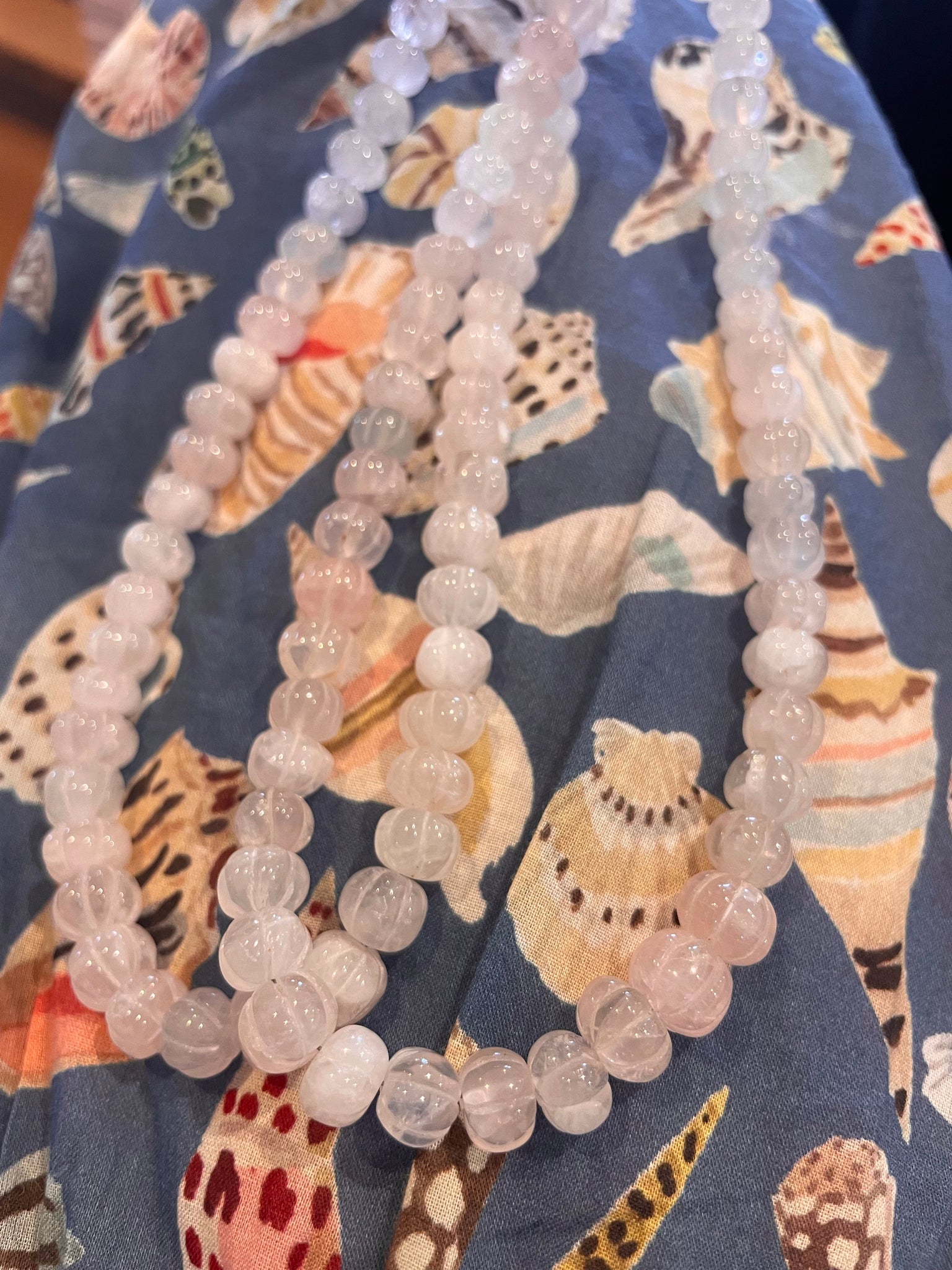 rose quartz carved candy necklace