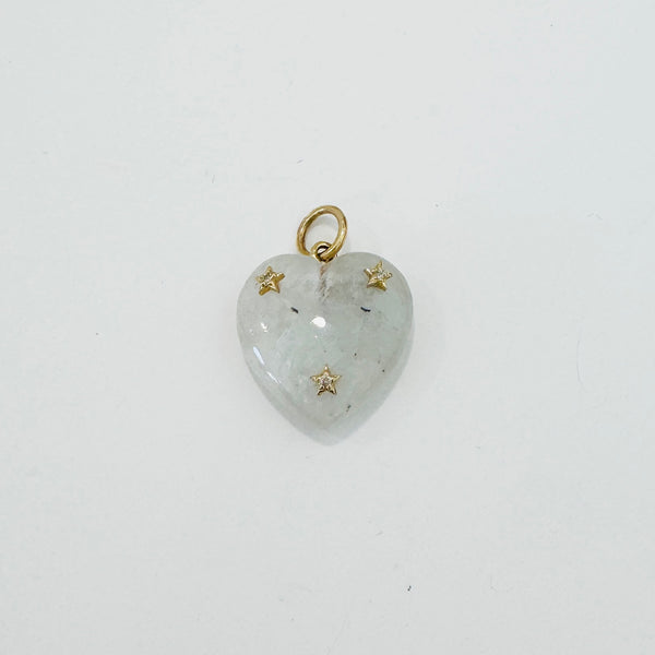 moonstone heart and stars pendant