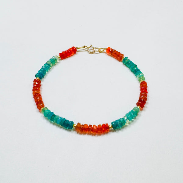 gemstone and gold nugget bracelet