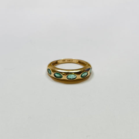 emerald oval gypsy ring