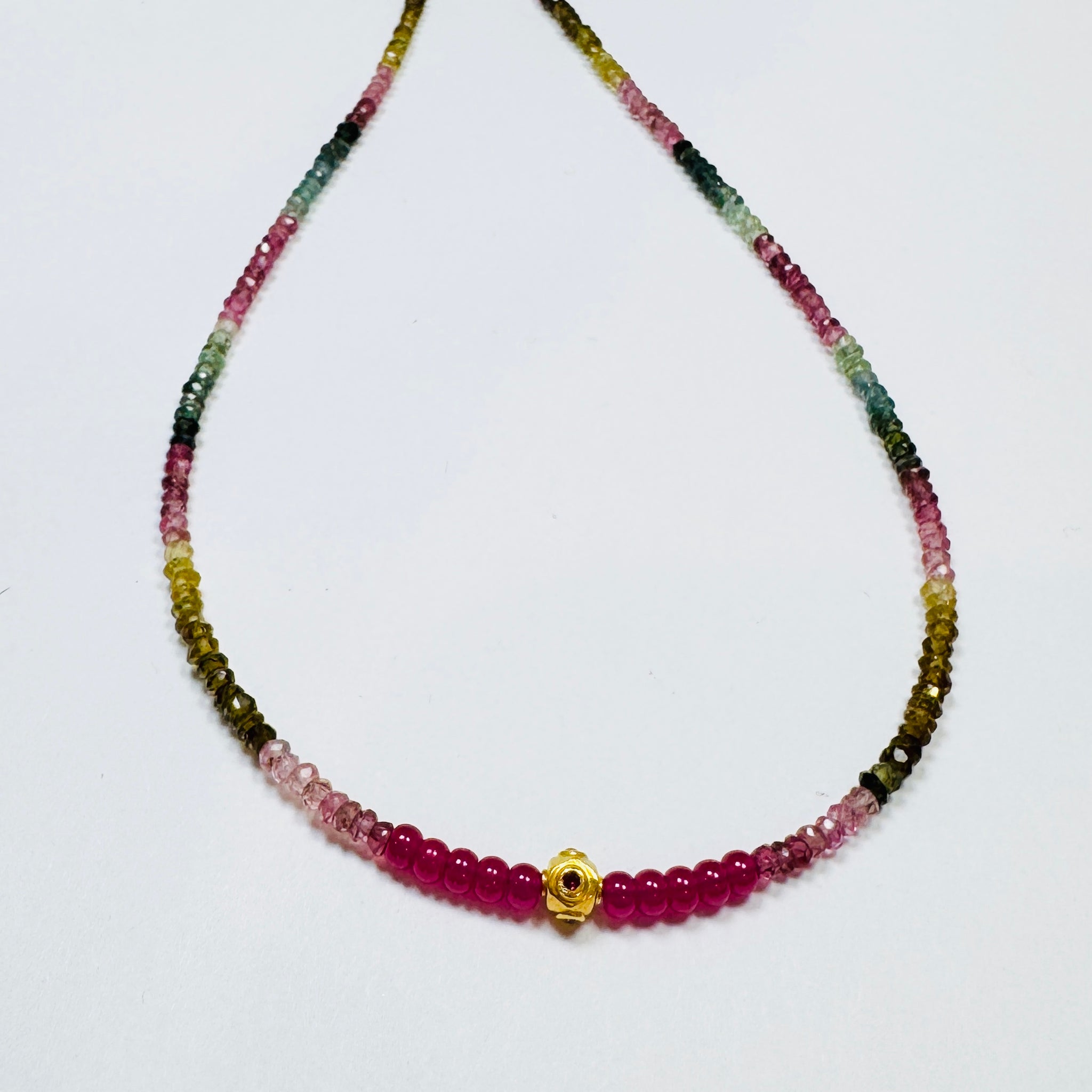 delicate gemstone necklace with scuba bead